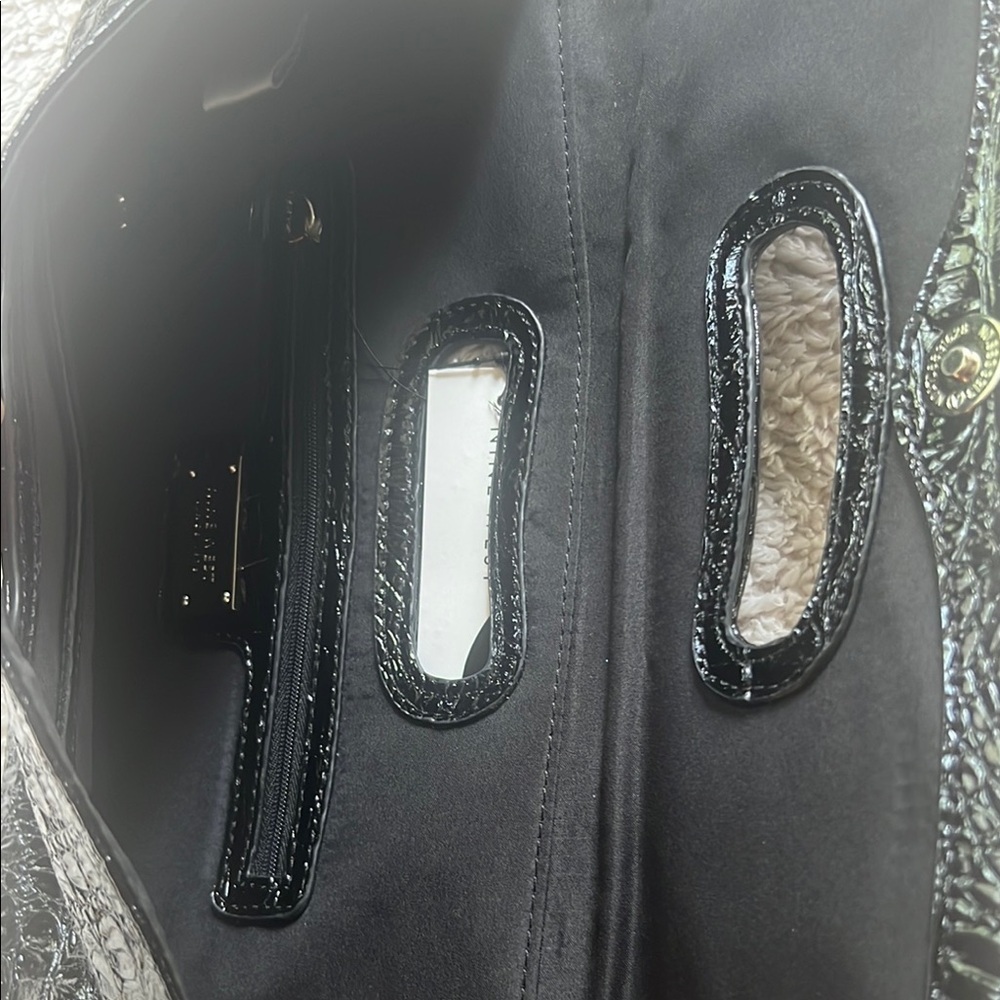 Nine West Black Croc-Embossed Clutch with Metallic Detail - Picture 7 of 14